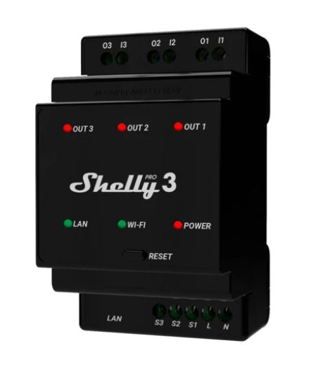 Shelly Pro 3 Relay (DIN Rail Mountable) Shelly Pro 3 Relay (DIN Rail Mountable)